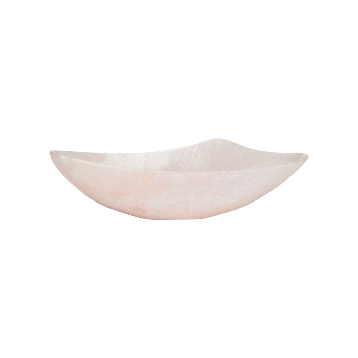 Pink marble decorative bowl on a white background