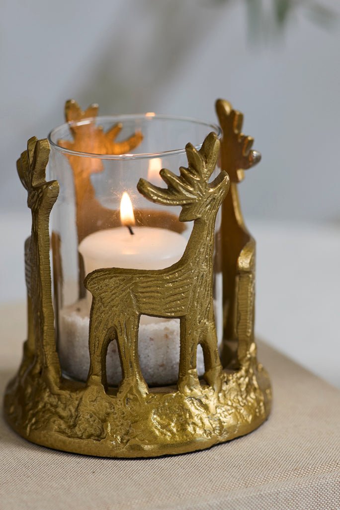 Design Shop Deer Dance Votive 6"x 7.75"