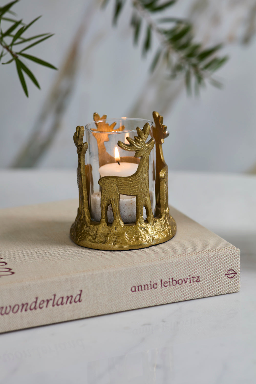 Design Shop Deer Dance Votive 6"x 7.75"