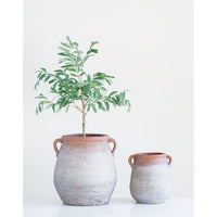 Design Shop Terracotta Urn with Whitewash Finish