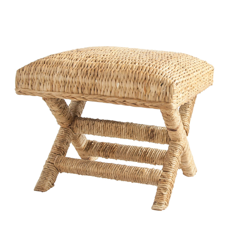 Design Shop Woven Water Hyacinth and Wood Stool