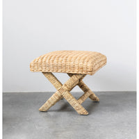 Design Shop Woven Water Hyacinth and Wood Stool