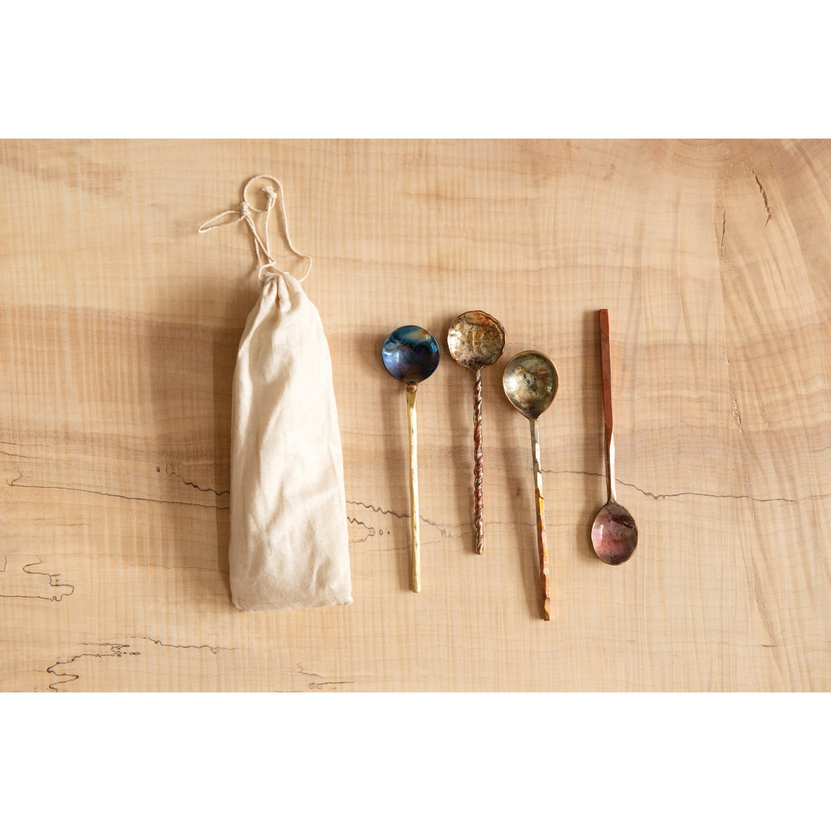 Design Shop Hand-Forged Copper Spoons, Set of 4