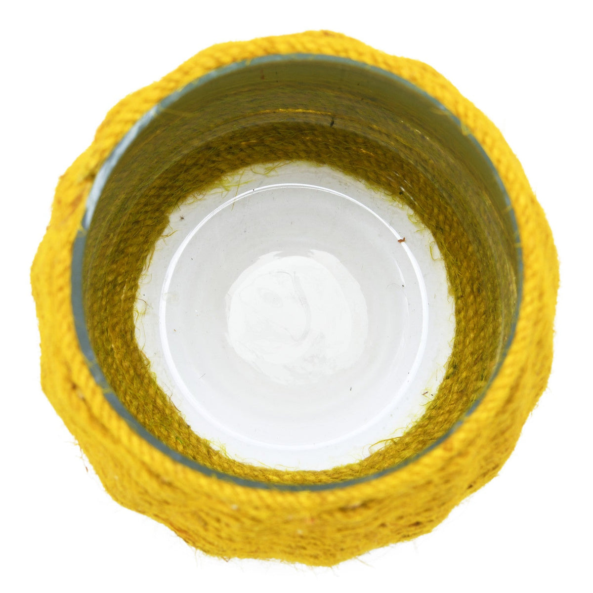 Close-up of a yellow textured object on a white background