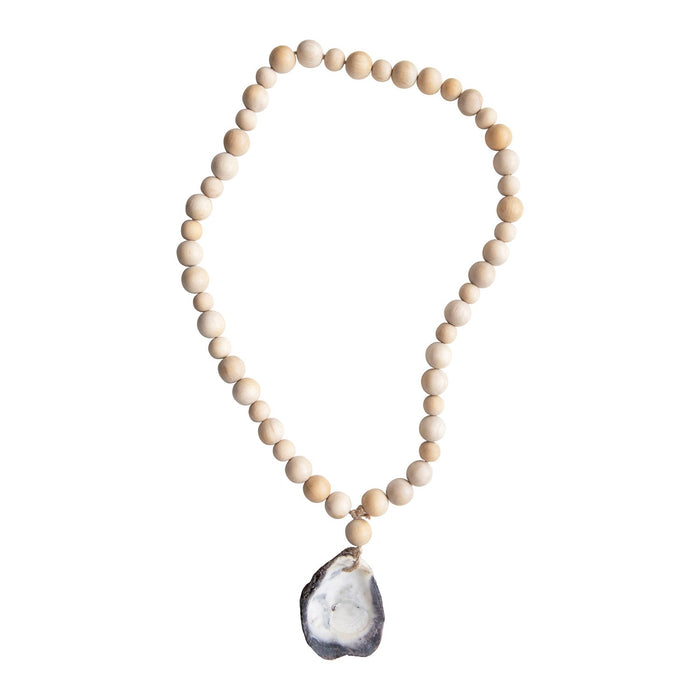 Design Shop Mango Wood Beads with Oyster Shell Pendant