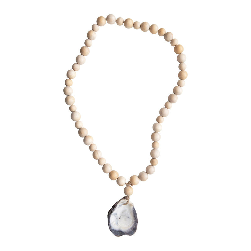 Design Shop Mango Wood Beads with Oyster Shell Pendant