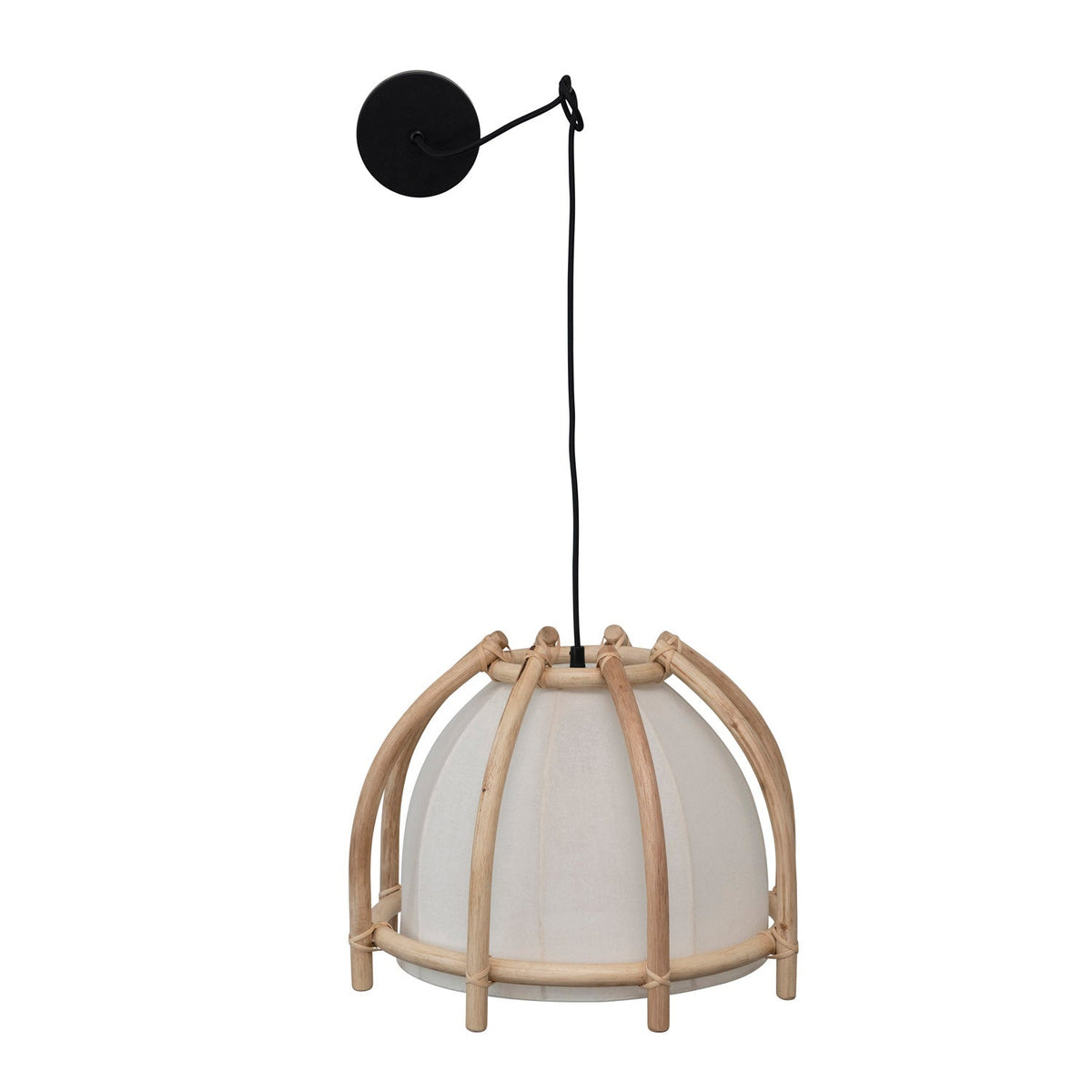Design Shop Rattan and Cotton Pendant Lamp