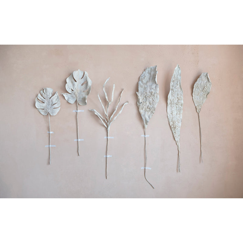 philodendron faux Creative Co-Op Faux Philodendron Split Leaf, Plaster Finish