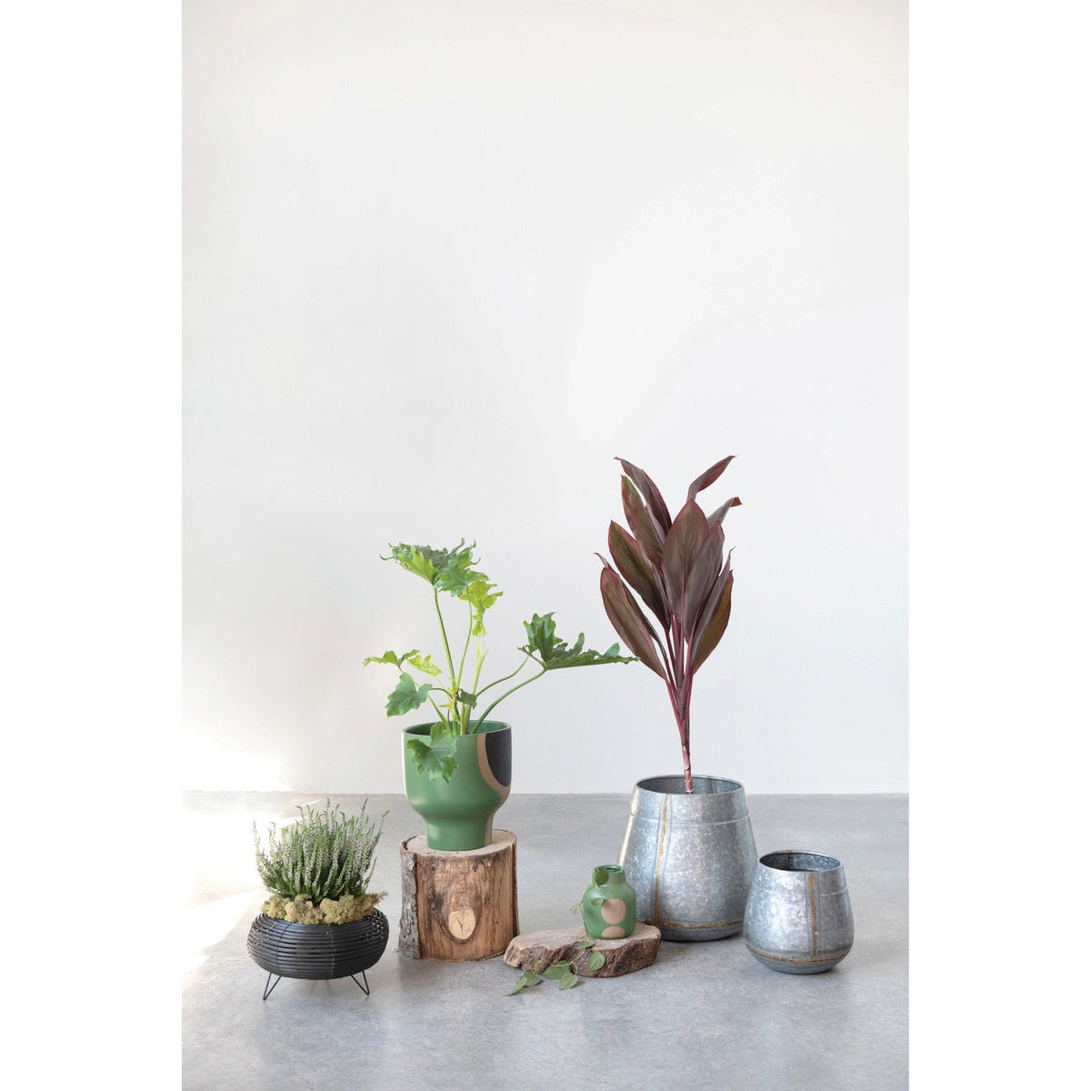 Design Shop Stoneware Planter with Abstract Design