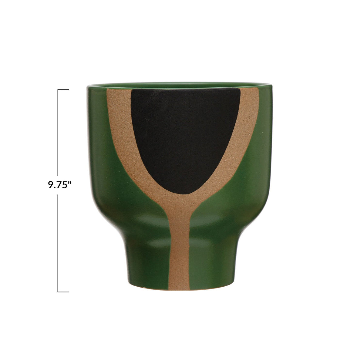 Design Shop Stoneware Planter with Abstract Design