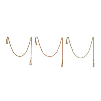 Design Shop Paulownia Wood Bead with Jute Tassels, 3 Colors