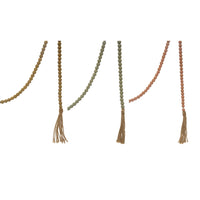 Design Shop Paulownia Wood Bead with Jute Tassels, 3 Colors