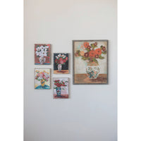 Design Shop Canvas Wall Décor with Flowers in Vase, Set of 4