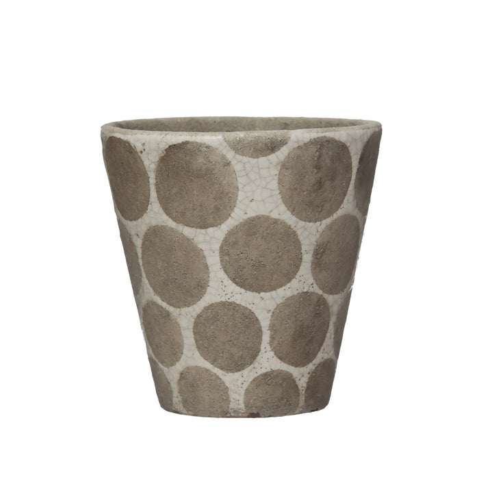 Design Shop Terra-cotta Planter with Wax Relief Dots