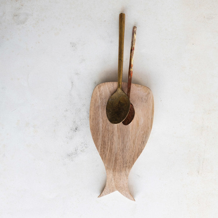 Design Shop Mango Wood Whale Shaped Spoon Rest