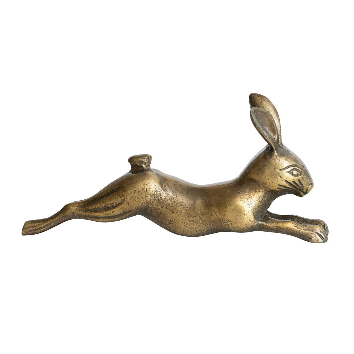 Design Shop Cast Aluminum Rabbit, Antique Brass Finish