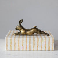 Design Shop Cast Aluminum Rabbit, Antique Brass Finish