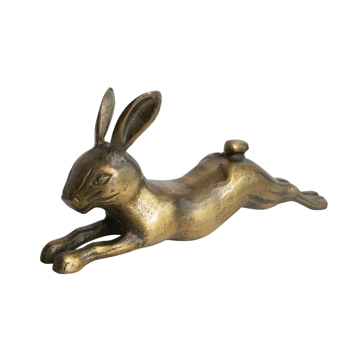 Design Shop Cast Aluminum Rabbit, Antique Brass Finish