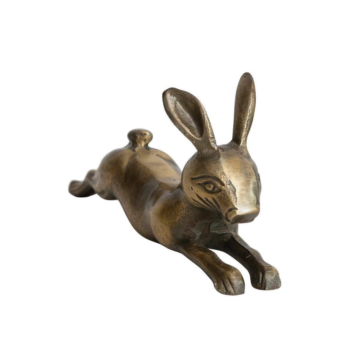 Design Shop Cast Aluminum Rabbit, Antique Brass Finish