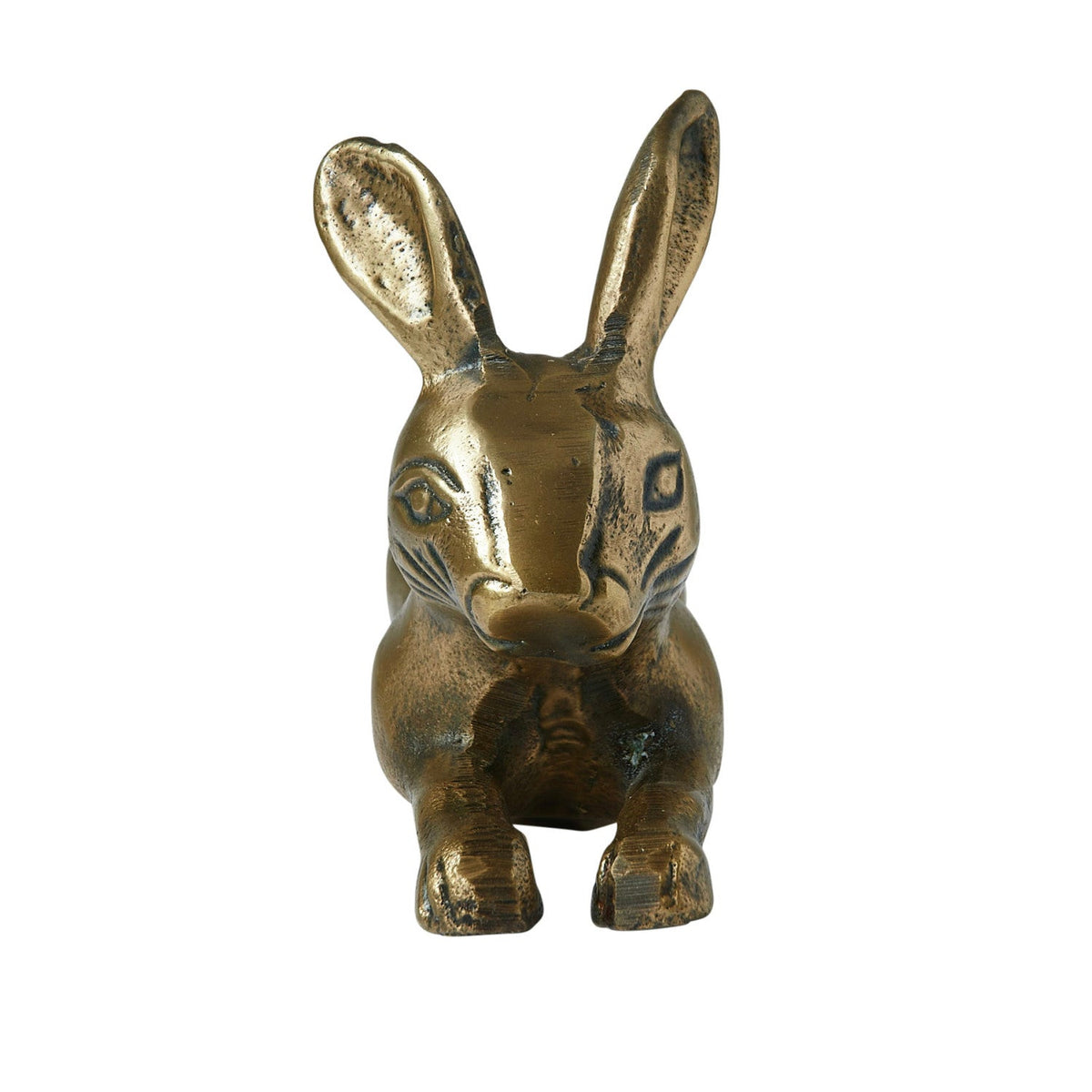 Design Shop Cast Aluminum Rabbit, Antique Brass Finish