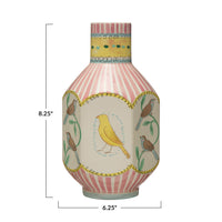Design Shop Ceramic Vase w/ Birds, Multi Color