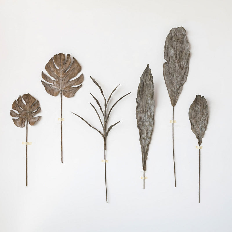 Design Shop Faux Leaf, Plaster Finish, Dark Olive