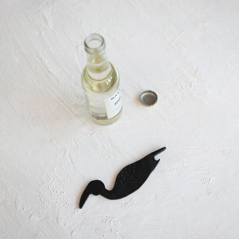 Design Shop Metal Bird Bottle Opener, Black