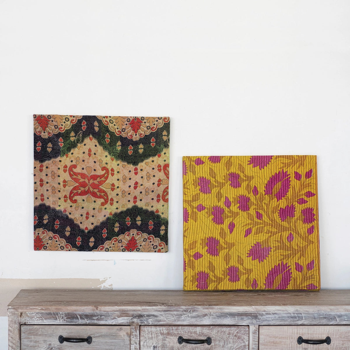 Design Shop Found Bengali Rali Quilt Wall Decor w/ Metal Hook