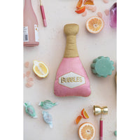 Design Shop Cotton Bottle Shaped Pillow w/ Embroidery, Pink & Gold Color