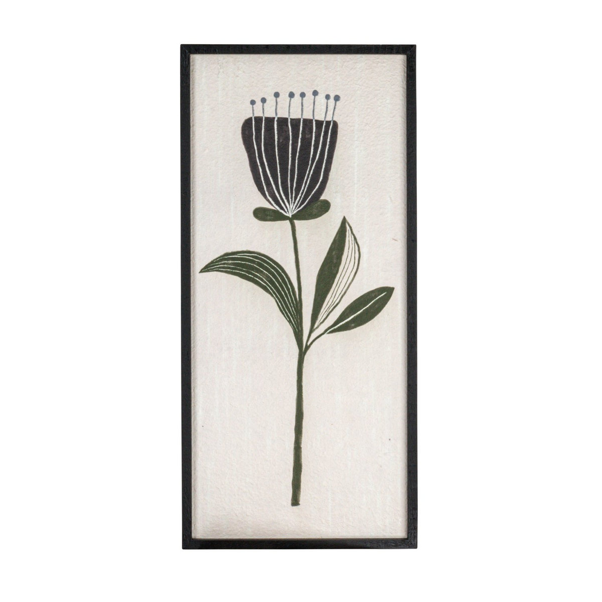 Design Shop Wood Framed Textured Wall Décor w/ Flower, Set of 2