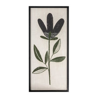 Design Shop Wood Framed Textured Wall Décor w/ Flower, Set of 2