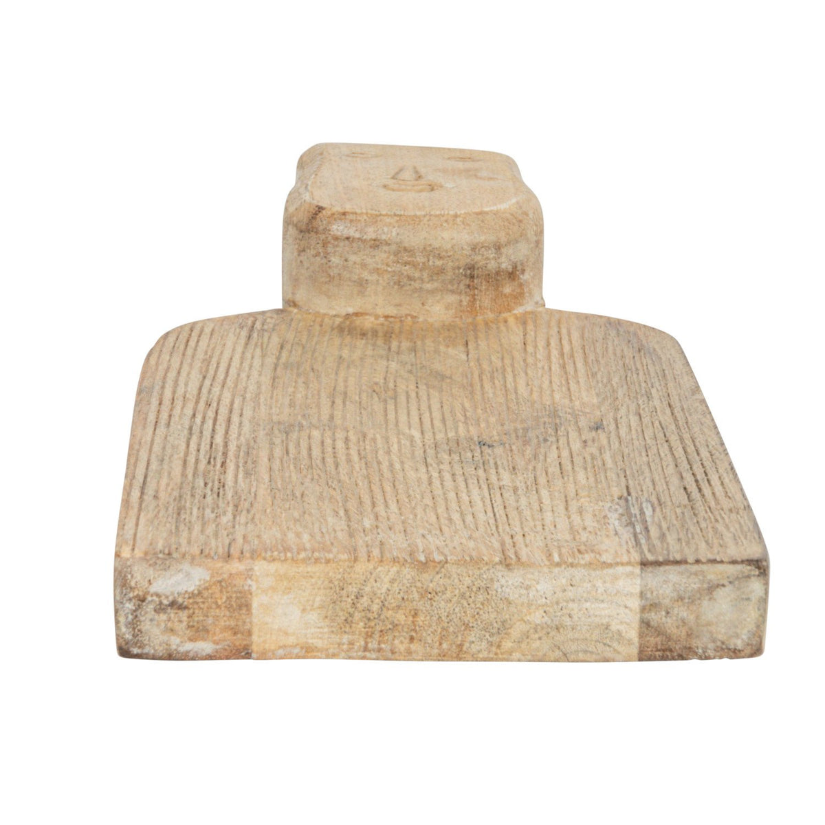 Design Shop Hand-Carved Mango Wood Cheese/Cutting Board w/ Face Handle
