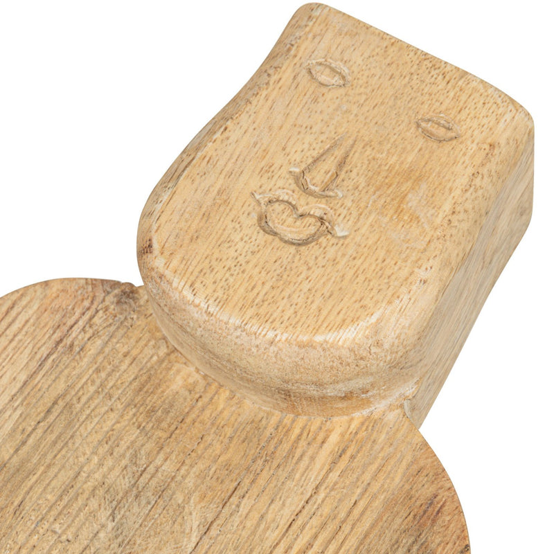 Design Shop Hand-Carved Mango Wood Cheese/Cutting Board w/ Face Handle