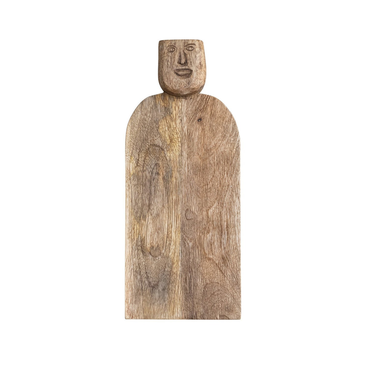 Design Shop Hand-Carved Mango Wood Cheese/Cutting Board w/ Face Handle
