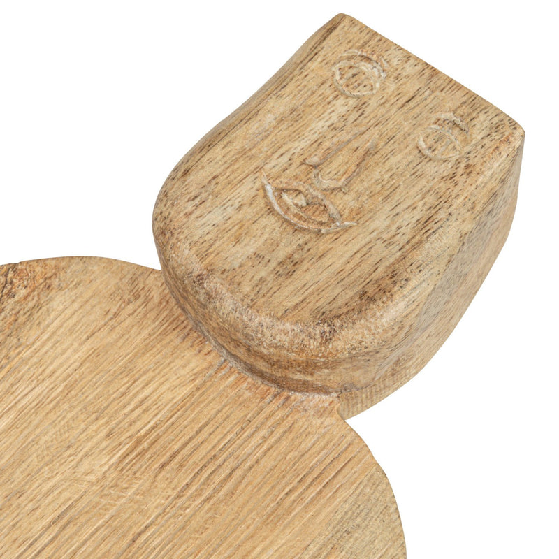 Design Shop Hand-Carved Mango Wood Cheese/Cutting Board w/ Face Handle