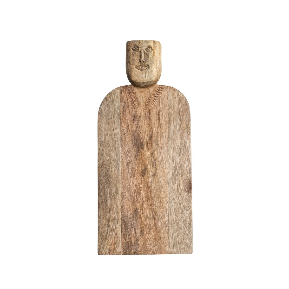 Design Shop Hand-Carved Mango Wood Cheese/Cutting Board w/ Face Handle