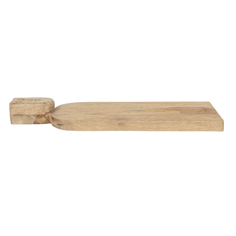 Design Shop Hand-Carved Mango Wood Cheese/Cutting Board w/ Face Handle