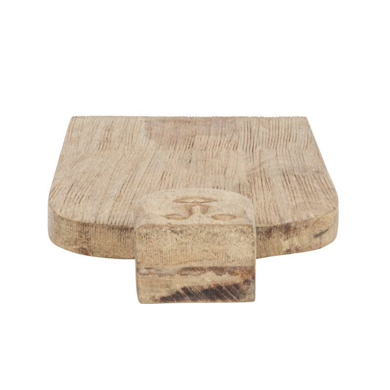 Design Shop Hand-Carved Mango Wood Cheese/Cutting Board w/ Face Handle