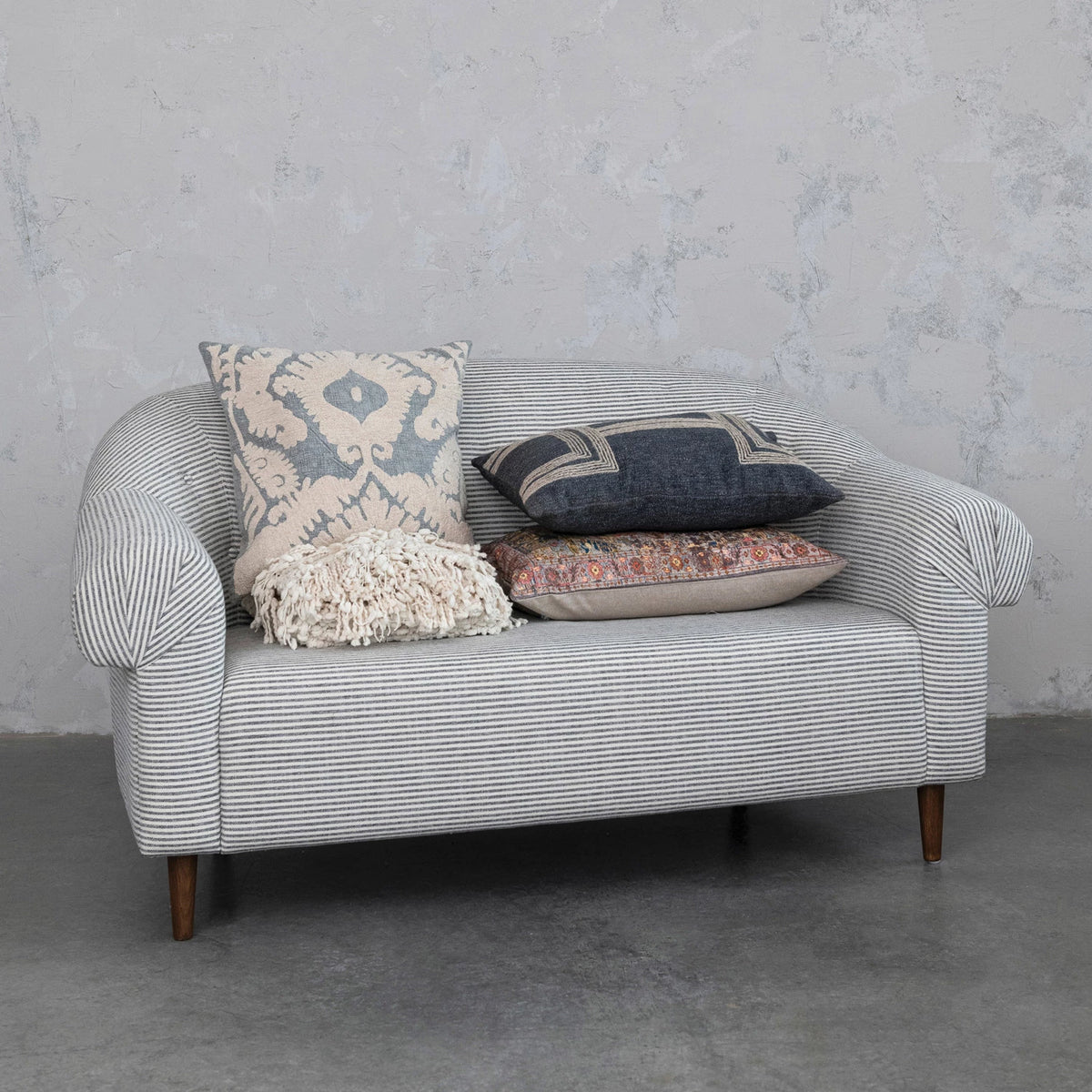 Design Shop 24"L x 16"H Cotton Printed Lumbar Pillow w/ Pattern & Chambray Back