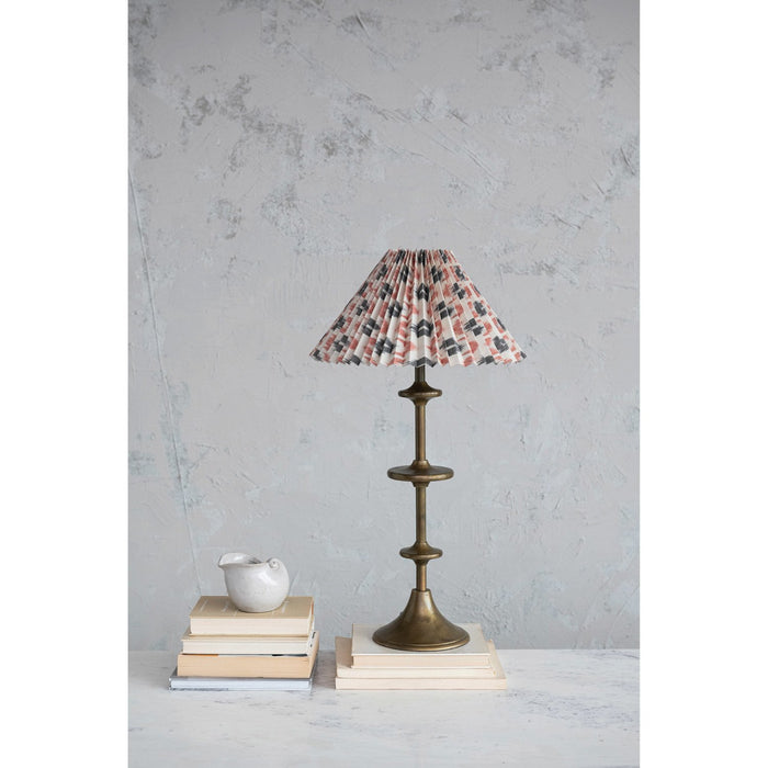 Design Shop Candlestick Table Lamp w/ Ikat Shade & Inline Switch