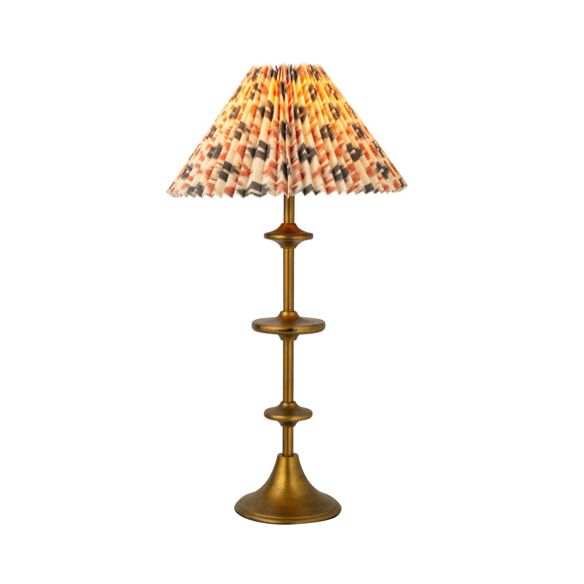 Design Shop Candlestick Table Lamp w/ Ikat Shade & Inline Switch
