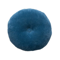 Design Shop 18" Round Cotton Pillow w/ Tufted Scallop Pattern, Navy Blue & Pink