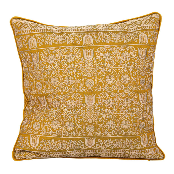 Design Shop 18" Square Cotton Velvet Embroidered Pillow