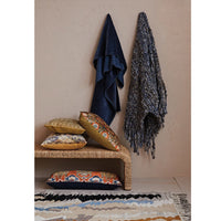 Design Shop 18" Square Cotton Velvet Embroidered Pillow