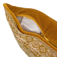 Design Shop 18" Square Cotton Velvet Embroidered Pillow