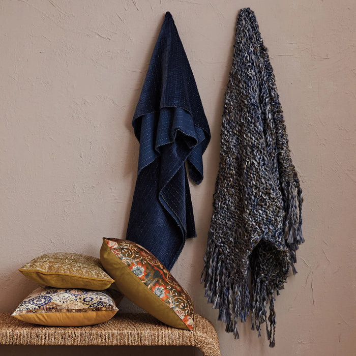 Design Shop 24"L x 16"H Cotton Velvet Printed Lumbar Pillow