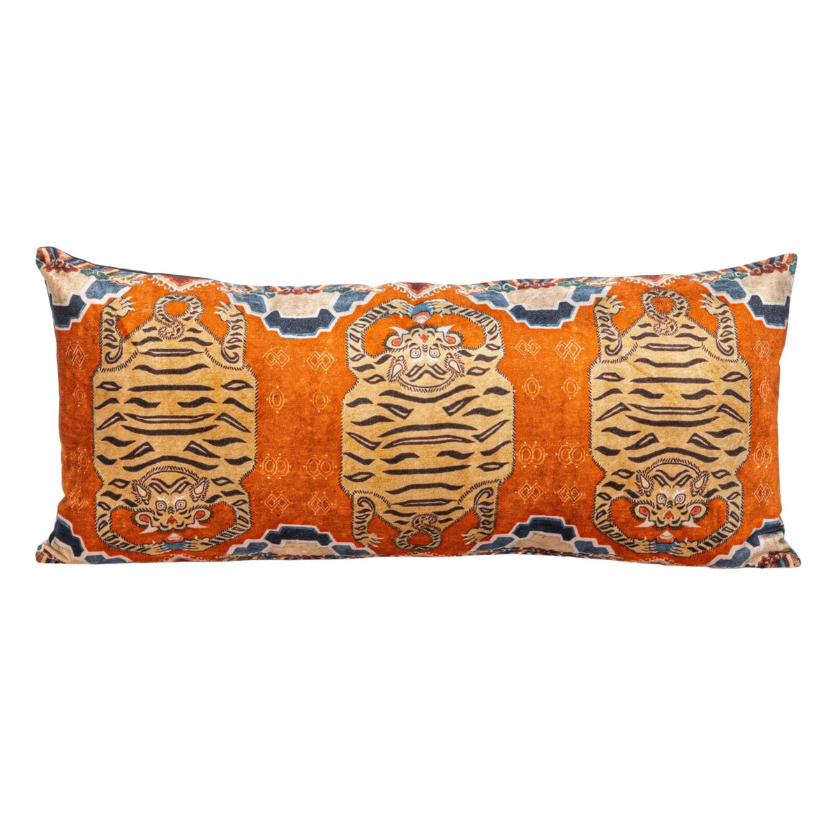 Design Shop 32"L x 14"H Cotton Velvet Printed Lumbar Pillow