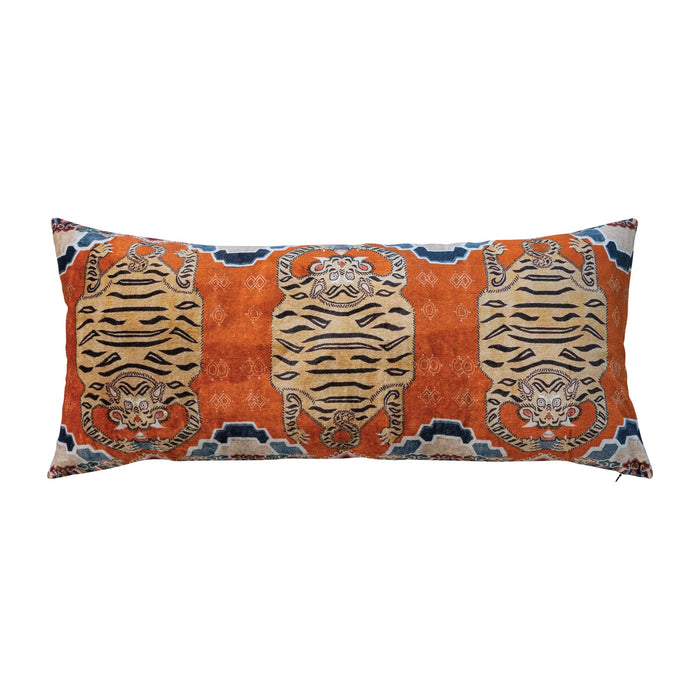 Design Shop 32"L x 14"H Cotton Velvet Printed Lumbar Pillow