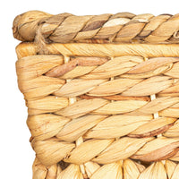Design Shop Hand-Woven Water Hyacinth & Metal Baskets w/ Handles, Set of 3