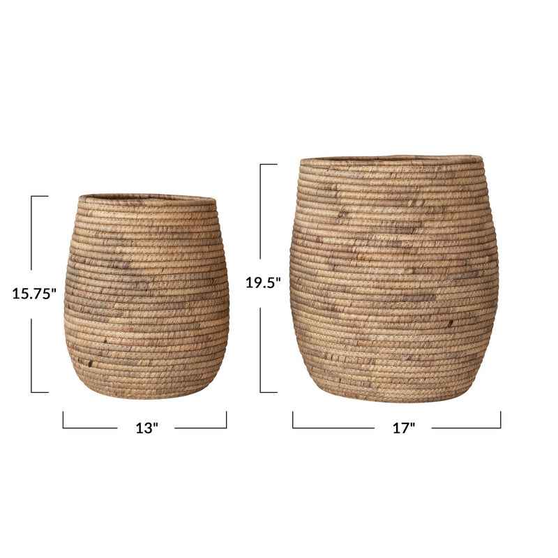 Design Shop Hand-Woven Water Hyacinth Baskets, Set of 2